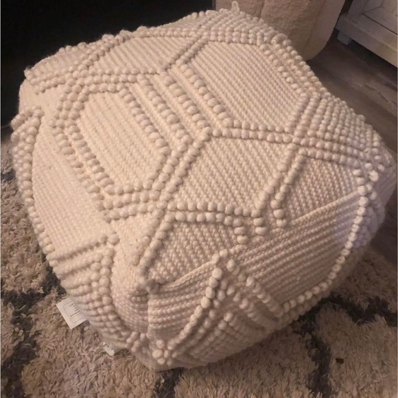 Gorgeous Stitched Ottoman Pouf - Picture 1 of 3